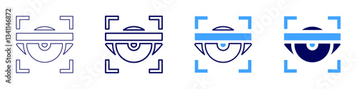 Eye oil secretion imbalance icon in 4 different styles. Thin Line, Line, Bold Line, Duotone. Duotone style. Editable stroke