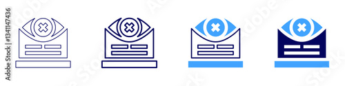 Eye optical nerve sensitivity icon in 4 different styles. Thin Line, Line, Bold Line, Duotone. Duotone style. Editable stroke