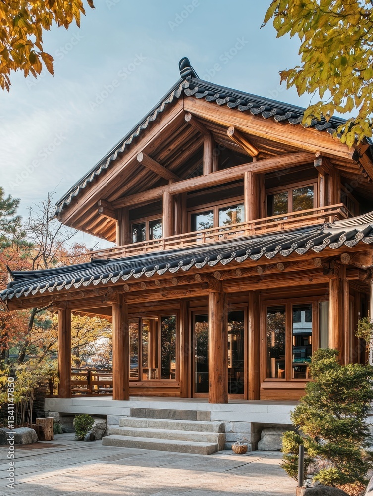 Wooden Architecture House Korean Traditional Style with Elegant Design Wooden Architecture House Korean Traditional Style with Elegant Design