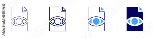 Eye redness from chlorine icon in 4 different styles. Thin Line, Line, Bold Line, Duotone. Duotone style. Editable stroke