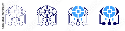 Eye redness cure icon in 4 different styles. Thin Line, Line, Bold Line, Duotone. Duotone style. Editable stroke