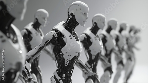Robot on blurred background, robotics