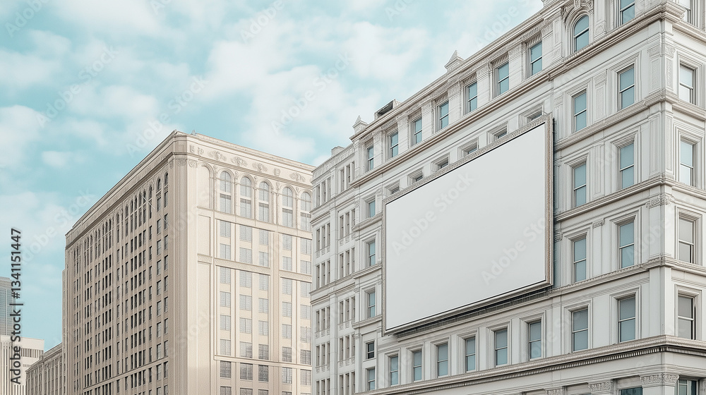 Obraz premium mockup large billboard in the city center near the building