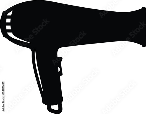 Hairdryer silhouette vector,stylist Hair dryer icon