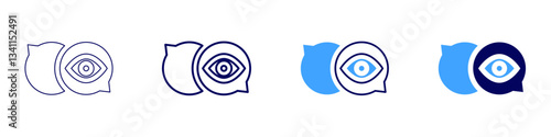 Eye squinting headache icon in 4 different styles. Thin Line, Line, Bold Line, Duotone. Duotone style. Editable stroke