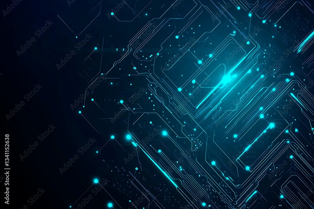 Abstract close-up of a glowing blue digital circuit board, showcasing intricate connections and technological design on a black background.
Abstract close-up of a glowing blue digital circuit board, showcasing intricate connections and technological design on a black background.