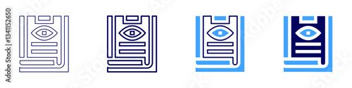 Eye squinting reason icon in 4 different styles. Thin Line, Line, Bold Line, Duotone. Duotone style. Editable stroke