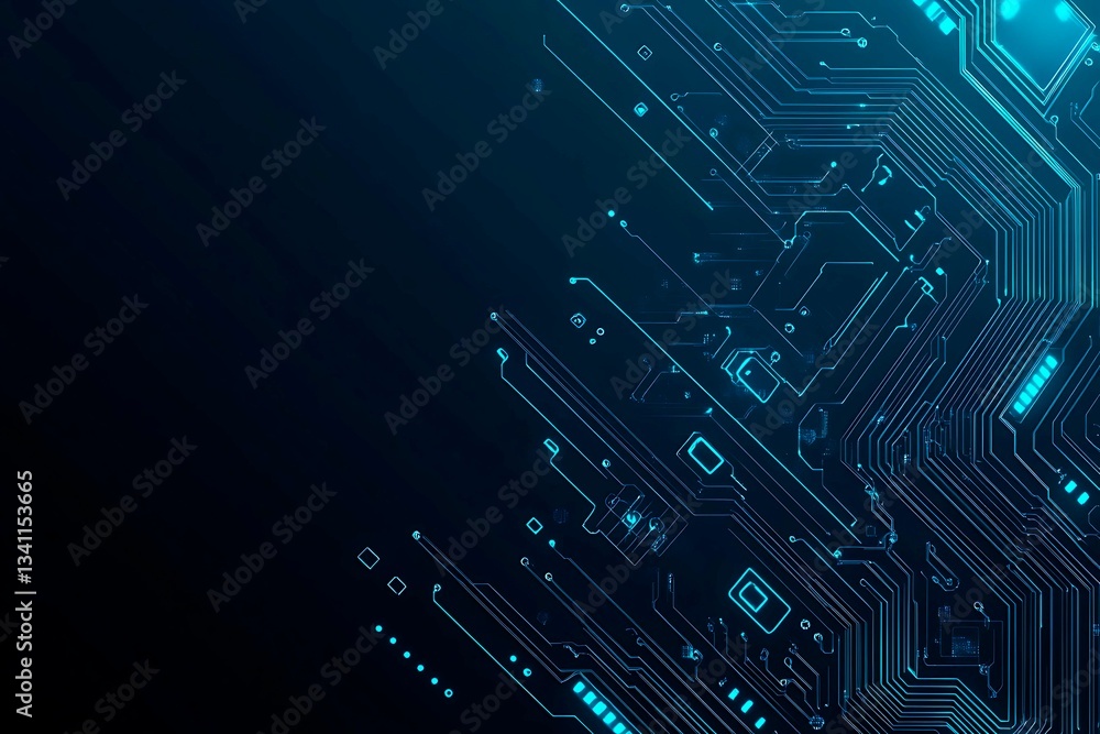 Abstract close-up of a glowing blue digital circuit board, showcasing intricate connections and technological design on a black background.
Abstract close-up of a glowing blue digital circuit board, showcasing intricate connections and technological design on a black background.