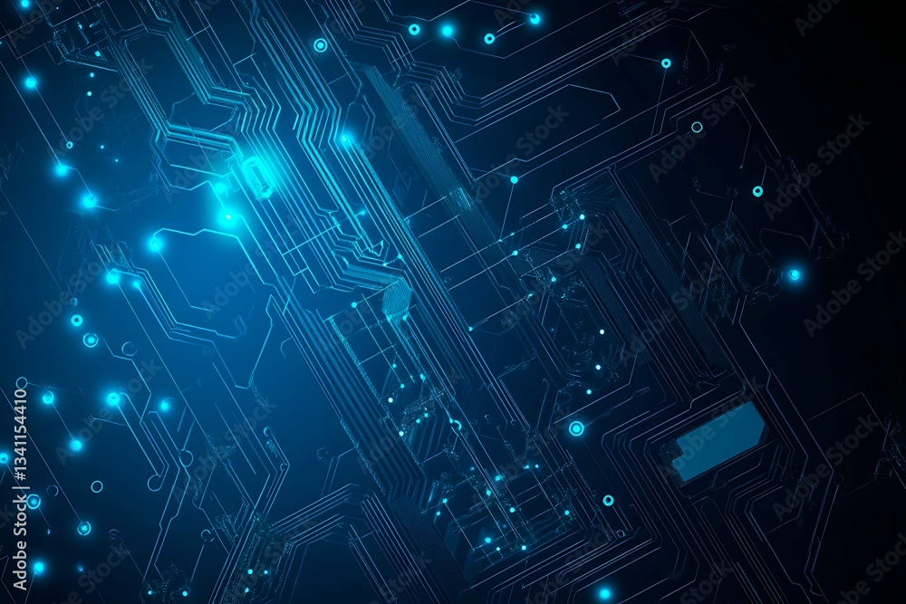 Abstract close-up of a glowing blue digital circuit board, showcasing intricate connections and technological design on a black background.
Abstract close-up of a glowing blue digital circuit board, showcasing intricate connections and technological design on a black background.
