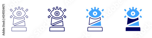 Eye twitching eyelid icon in 4 different styles. Thin Line, Line, Bold Line, Duotone. Duotone style. Editable stroke