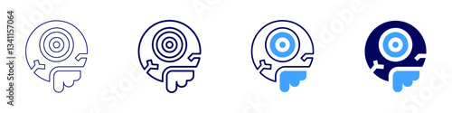 Eye vitamin deficiency effect icon in 4 different styles. Thin Line, Line, Bold Line, Duotone. Duotone style. Editable stroke