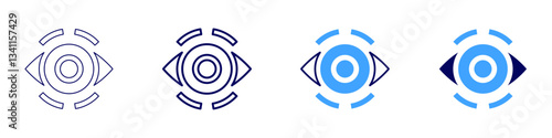 Eye watery eyes in morning icon in 4 different styles. Thin Line, Line, Bold Line, Duotone. Duotone style. Editable stroke