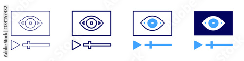 Eye watery eye syndrome icon in 4 different styles. Thin Line, Line, Bold Line, Duotone. Duotone style. Editable stroke