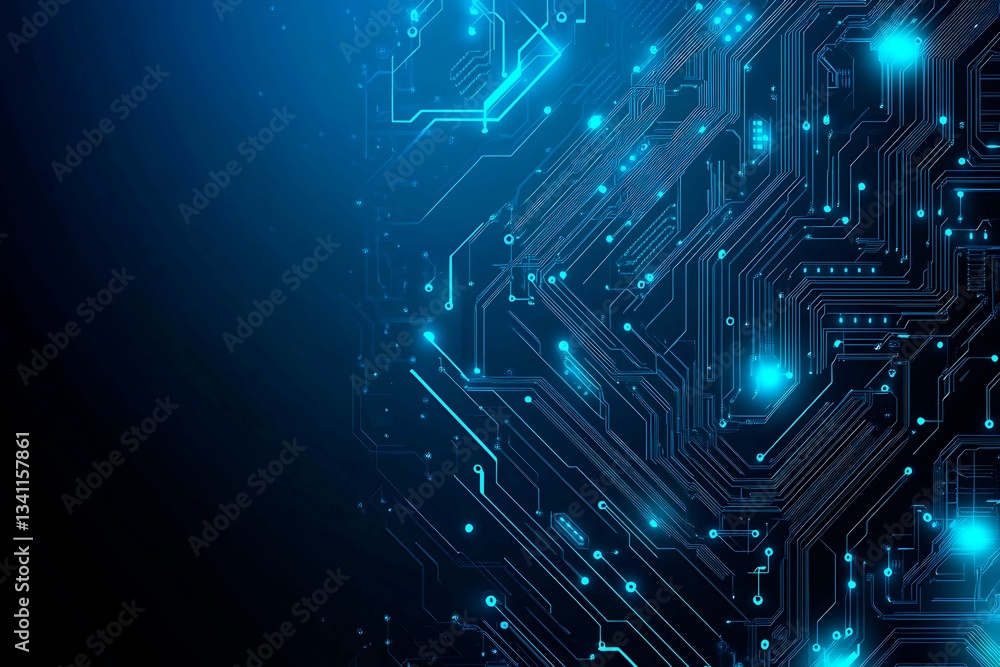Abstract close-up of a glowing blue digital circuit board, showcasing intricate connections and technological design on a black background.
Abstract close-up of a glowing blue digital circuit board, showcasing intricate connections and technological design on a black background.