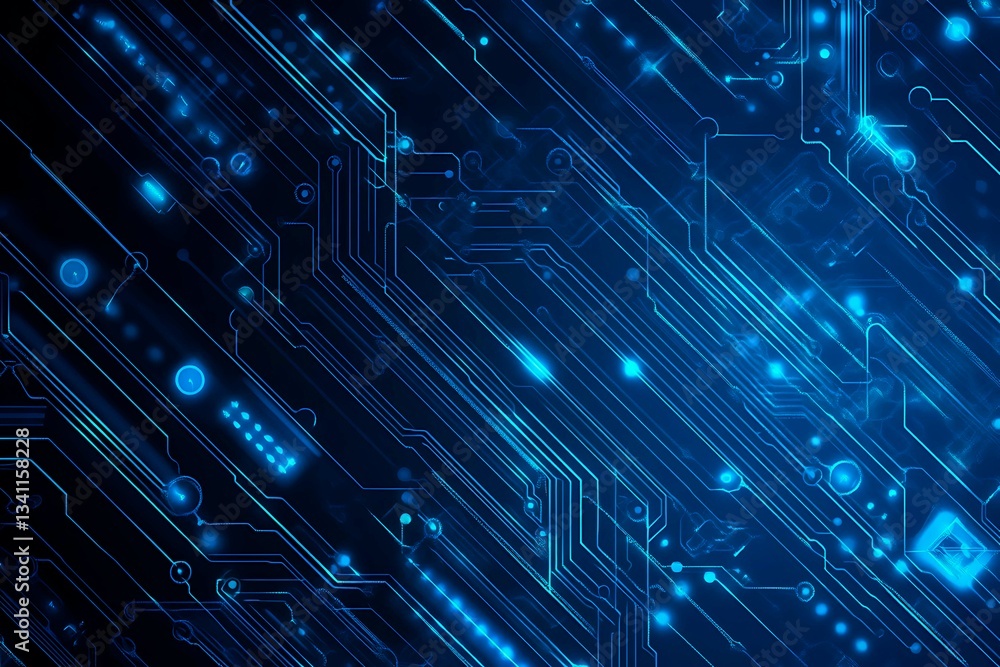 Abstract close-up of a glowing blue digital circuit board, showcasing intricate connections and technological design on a black background.
Abstract close-up of a glowing blue digital circuit board, showcasing intricate connections and technological design on a black background.