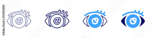 Sore eyes​ icon in 4 different styles. Thin Line, Line, Bold Line, Duotone. Duotone style. Editable stroke