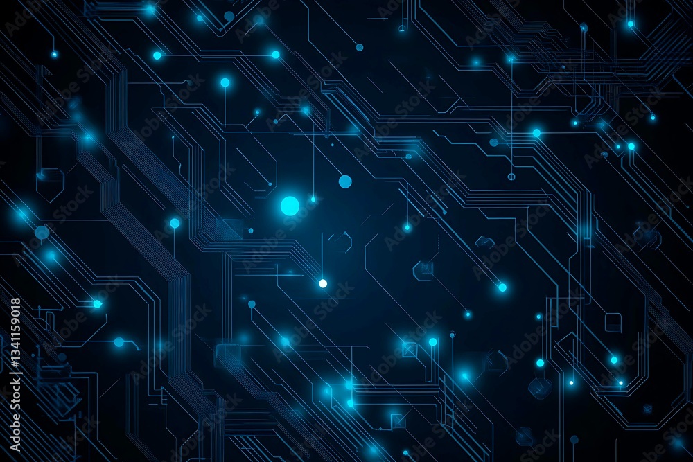 Abstract close-up of a glowing blue digital circuit board, showcasing intricate connections and technological design on a black background.
Abstract close-up of a glowing blue digital circuit board, showcasing intricate connections and technological design on a black background.