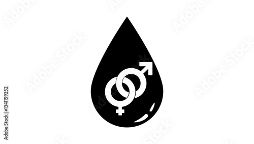 venereal diseases, black isolated silhouette