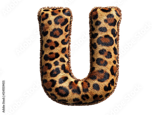 Wallpaper Mural The leopard print letter U with frayed edges. Torontodigital.ca