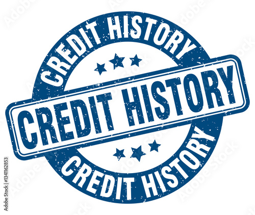 credit history stamp. credit history label. round grunge sign