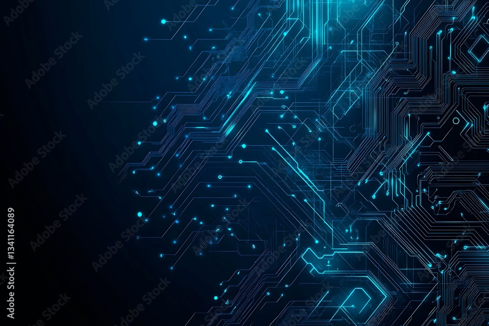 Abstract close-up of a glowing blue digital circuit board, showcasing intricate connections and technological design on a black background.
Abstract close-up of a glowing blue digital circuit board, showcasing intricate connections and technological design on a black background.