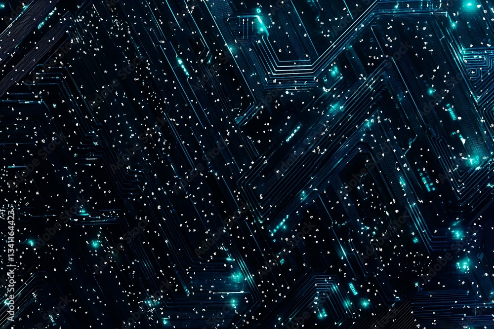 Abstract close-up of a glowing blue digital circuit board, showcasing intricate connections and technological design on a black background.
Abstract close-up of a glowing blue digital circuit board, showcasing intricate connections and technological design on a black background.