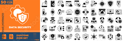 Data security Duotone Editable Icons set