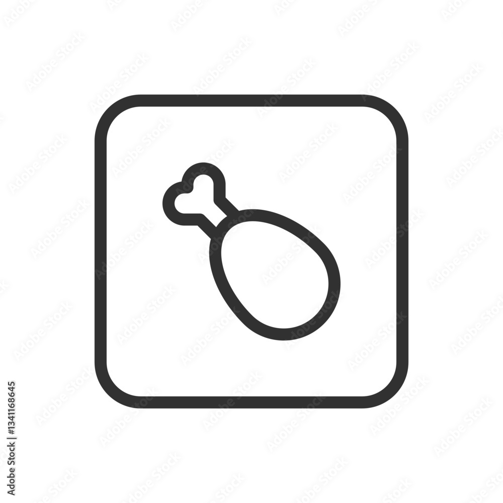 Chicken Leg Icon - Modern Simple Flat Vector for Web and Mobile Chicken Leg Icon - Modern Simple Flat Vector for Web and Mobile