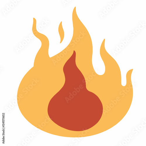 Emblazoned Flames: A vibrant illustration of a burning flame, capturing the dynamic energy and visual impact of fire.