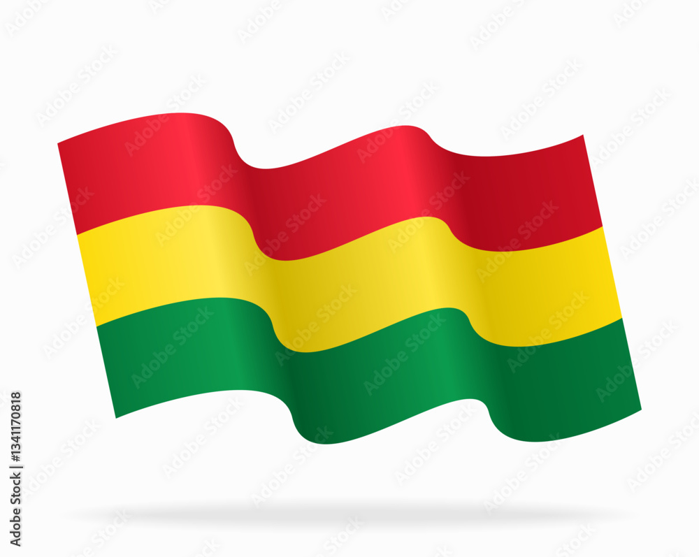 Bolivian flag wavy background layout. Vector illustration. Bolivian flag wavy background layout. Vector illustration.