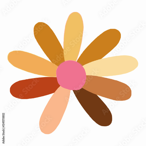 Petal Power: An abstract, artistic rendering of a flower showcases a palette of diverse skin tones, symbolizing unity, inclusivity, and the beauty of multiculturalism.