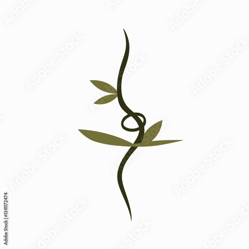 Organic Elegance: A stylized illustration captures the delicate beauty of nature, featuring a winding vine adorned with graceful leaves, exuding a sense of growth and renewal.