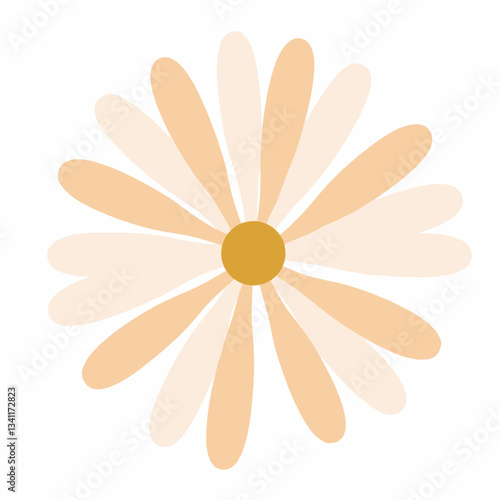Minimalist Daisy: Simple illustration of a daisy in a flat design. 