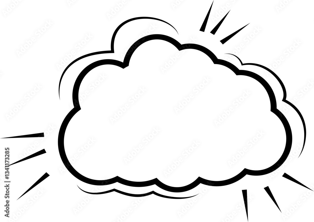 Comic Cloud with Motion Lines vector Comic Cloud with Motion Lines vector