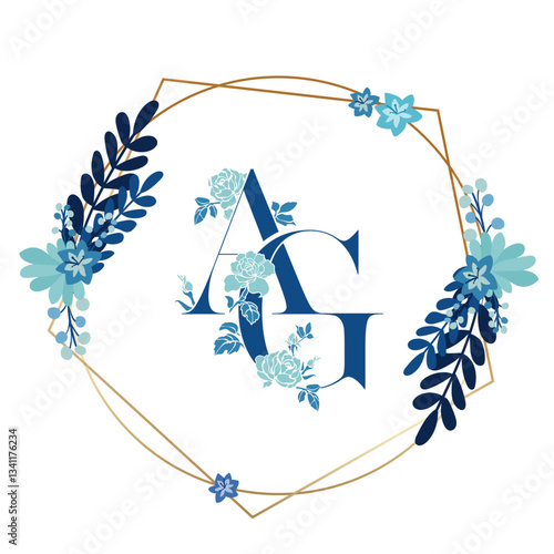 Floral Wedding Logo Alphabets AG initiated 