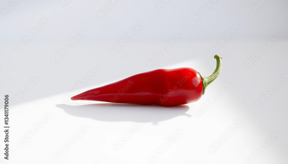 Red Chili Pepper on White Surface Red Chili Pepper on White Surface