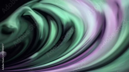 Abstract dark green and purple swirling paint mixing. Abstract Motion Graphics Concept. Perfect Footage for Presentation Backgrounds