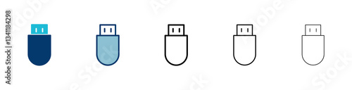 Usb icon vector isolated on white background. Flash disk icon vector