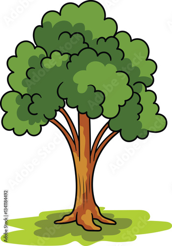 Wallpaper Mural Tree with green leaves Illustration. Tree Vector Design. Green Tree Illustration Torontodigital.ca