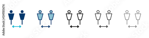 Social distancing icon vector isolated on white background. Keep distance sign. Coronavirus. Social Distancing and Self Quarantine.