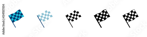 Race flag icon vector isolated on white background. Competition sport flag line vector icon. Racing flag. Start finish flag. Checkered. Start