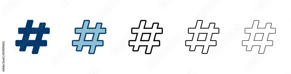 Obraz premium Hashtag icon vector isolated on white background. hashtag vector icon