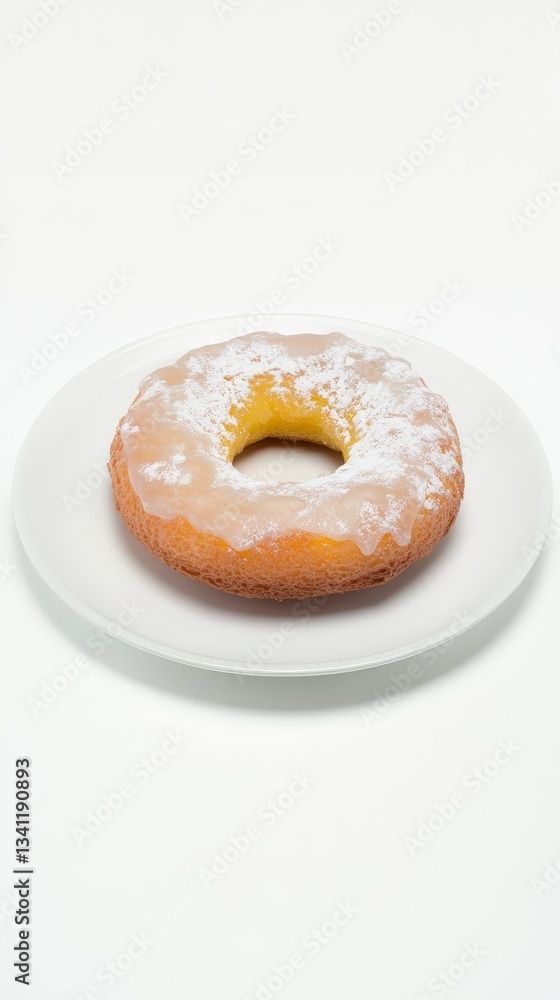 Glazed Ring Cake on White Plate - A Delightful Dessert Image Glazed Ring Cake on White Plate - A Delightful Dessert Image