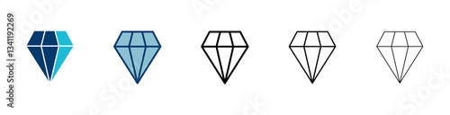 Diamond icon vector isolated on white background. Diamond vector icon. Gemstone symbol