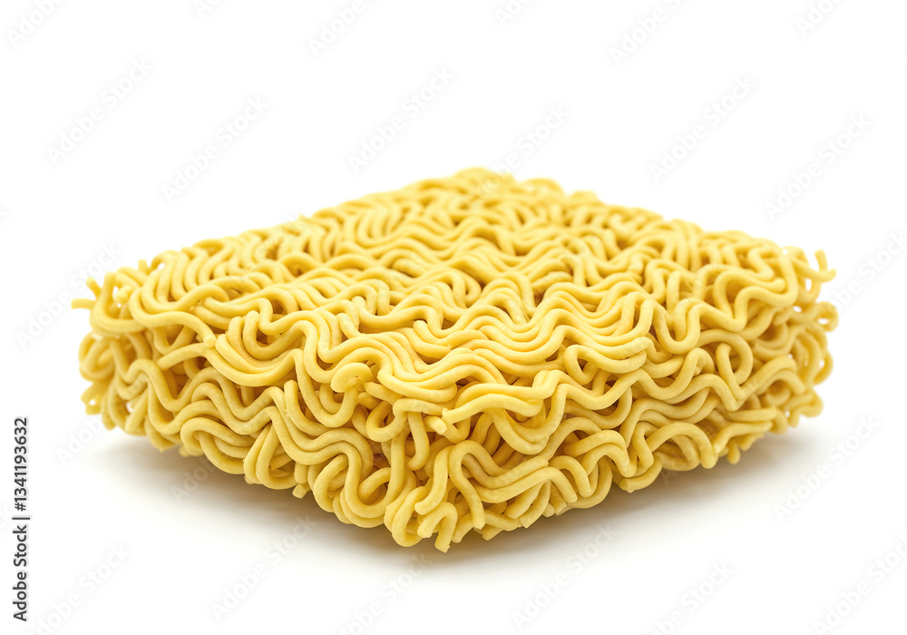 Uncooked instant noodles isolated on white background. Uncooked instant noodles isolated on white background.