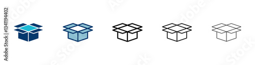 Box icon vector isolated on white background. Cardboard box, packaging open. Box vector icon