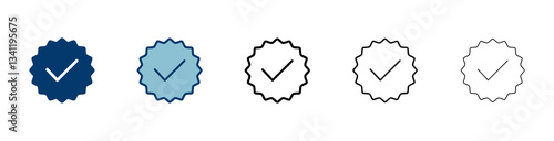 Approved icon vector isolated on white background. Certified Medal Icon vector. check mark