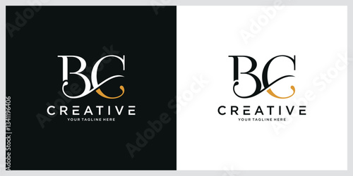 BC or CB initial letter logo design concept