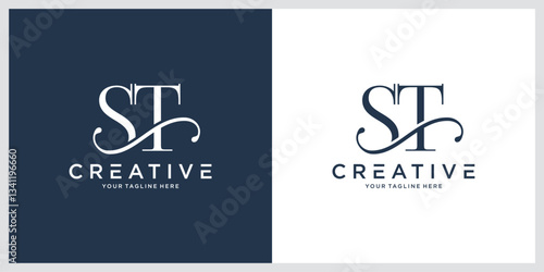 ST, TS Letter Initial Logo Design Template