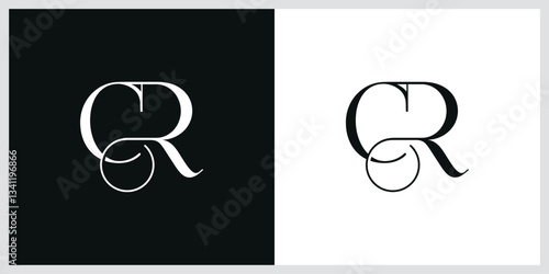 CR or RC initial letter logo design concept